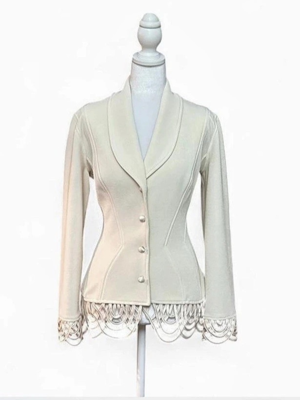 Vintage Tadashi Blazer ribbon fringe detail avant garde
